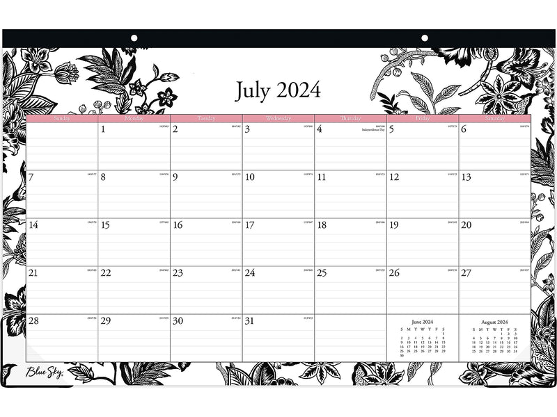 2024-2025 Blue Sky Analeis 17" x 11" Academic Monthly Desk Pad Calendar, Black/White (130617-A25)