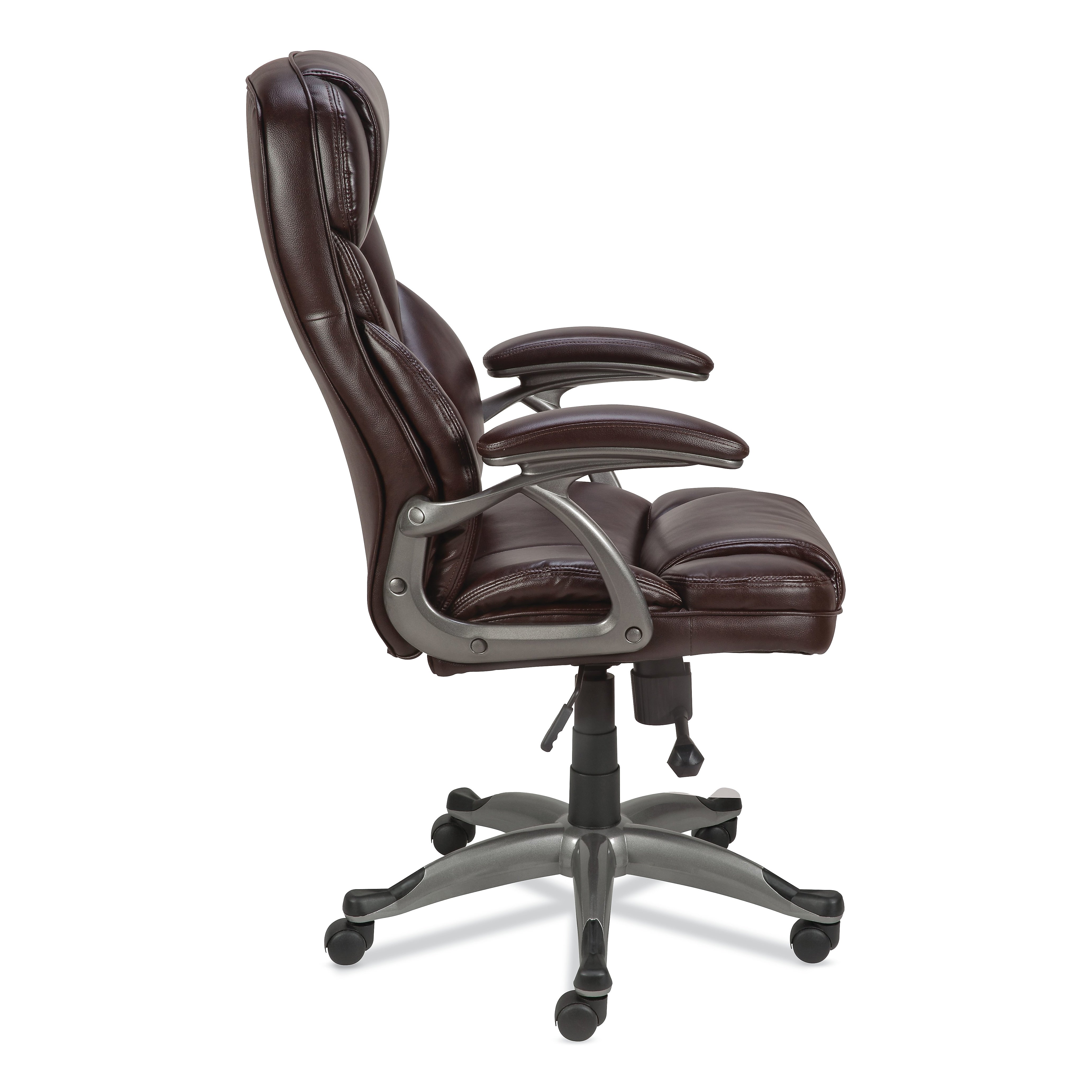 Alera Birns Series Fixed Arm Leather Task Chair, Brown (ALEBN41B59)