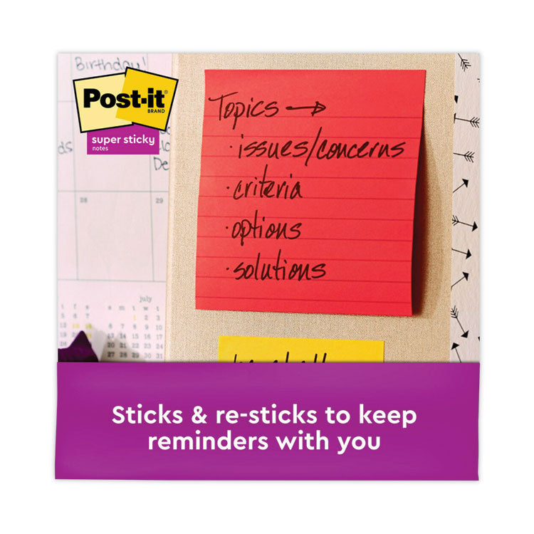 Pads in Playful Primary Collection Colors, Note Ruled, 4" x 4", 90 Sheets/Pad, 6 Pads/Pack