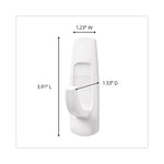 General Purpose Hooks, Large, Plastic, White, 5 lb Capacity, 14 Hooks and 16 Strips/Pack