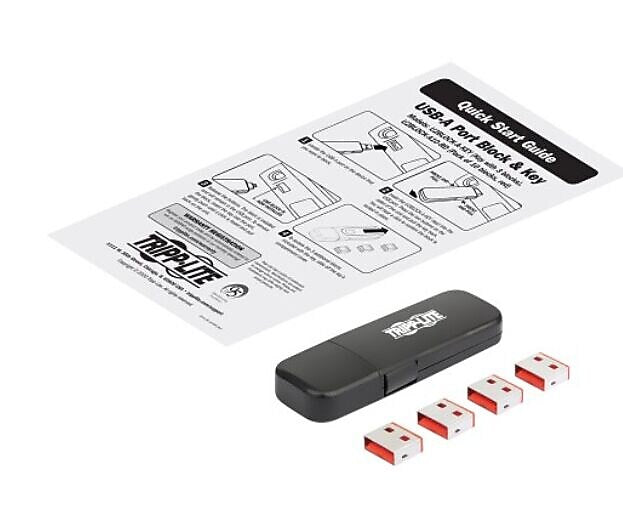 Tripp Lite USB-A Port Blockers with Reusable Key, Black, 4/Pack (U2BLOCK-A-KEY)