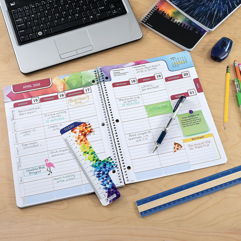 2025-2026 Global Printed Products Rainbow Silhouette 8.5" x 11" Academic Weekly & Monthly Planner,  Paper Cover