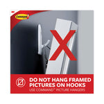 General Purpose Hooks Multi-Pack, Medium, Plastic, White, 3 lb Capacity, 6 Hooks and 12 Strips/Pack