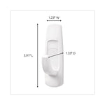 General Purpose Hooks Multi-Pack, Large, Plastic, White, 5 lb Capacity, 3 Hooks and 6 Strips/Pack