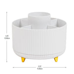 Mind Reader 5-Compartment Rotating Plastic Pen Holder, White (SPINPEN-WHT)
