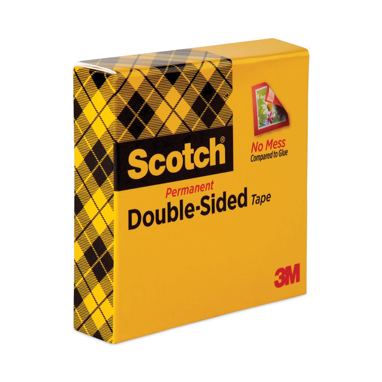 Double-Sided Tape, 1" Core, 0.5" X 75 Ft, Clear