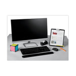 Fold-Flat Freestanding Desktop Copyholder, 150 Sheet Capacity, Plastic, Black/silver Clip