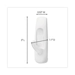 General Purpose Hooks Multi-Pack, Medium, Plastic, White, 3 lb Capacity, 6 Hooks and 12 Strips/Pack