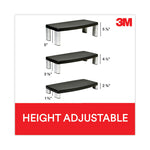 Extra-Wide Adjustable Monitor Stand, 20" X 12" X 1" To 5.78", Silver/black, Supports 40 Lbs
