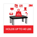 Extra-Wide Adjustable Monitor Stand, 20" X 12" X 1" To 5.78", Silver/black, Supports 40 Lbs