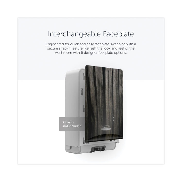 ICON Faceplate for Automatic Soap and Sanitizer Dispenser, 8.25 x 22 x 12.12, Ebony Woodgrain