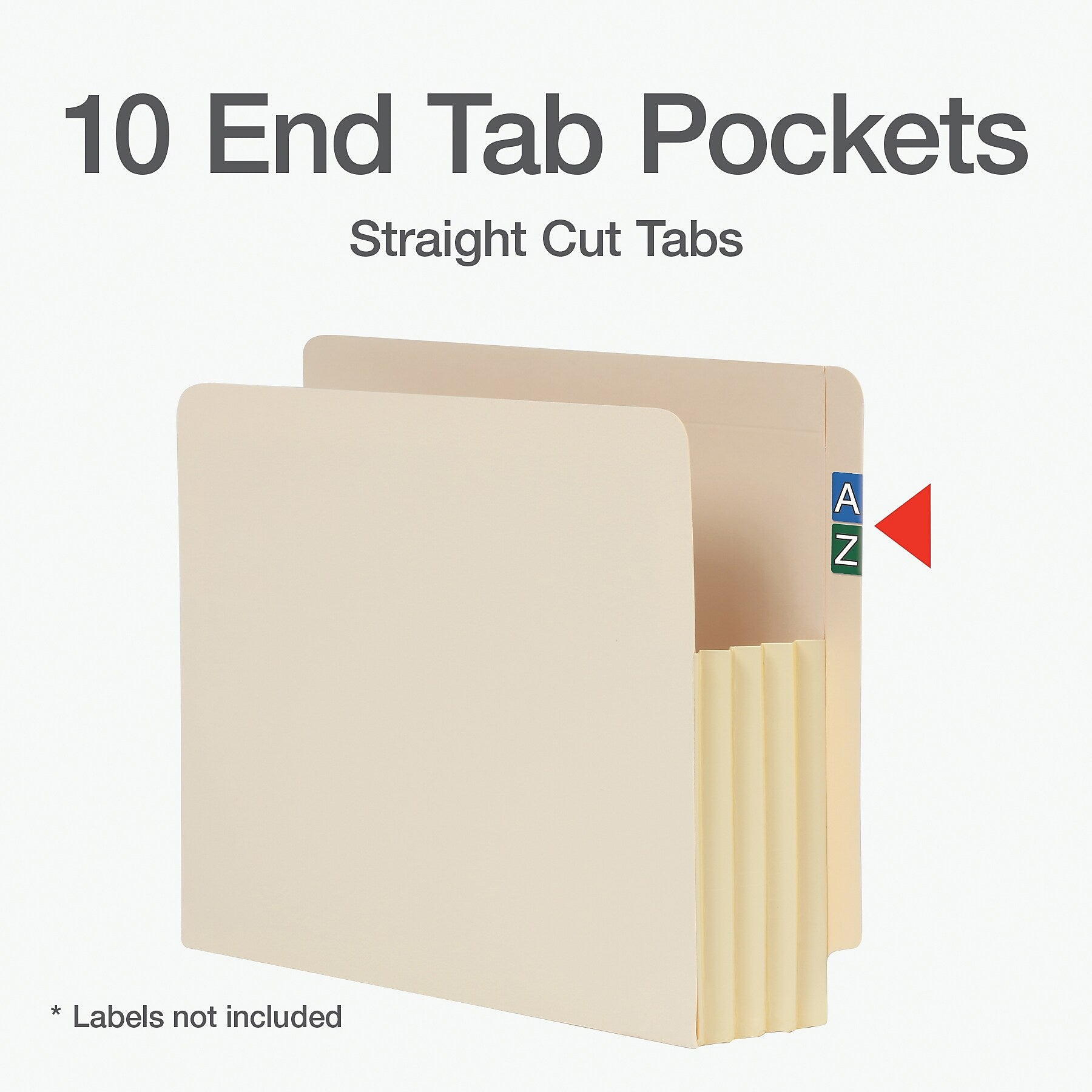 Pendaflex Reinforced File Pocket, 3 1/2" Expansion, Letter Size, Manila, 10/Box (12822)