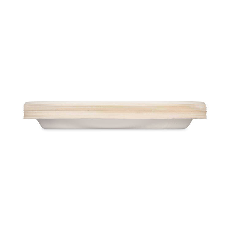 ECOSAVE Tableware, Plate, Sugarcane, 10.13" dia, White, 16/Pack