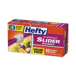 Slider Stand and Fill Food Storage Bags, Quart, 8" x 7", Clear, 40/Box