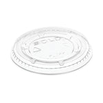 Portion/Souffle Cup Lids, Fits 1.5 oz to 2.5 oz Portion Containers, Plastic, Clear, 125/Sleeve, 20 Sleeves/Carton