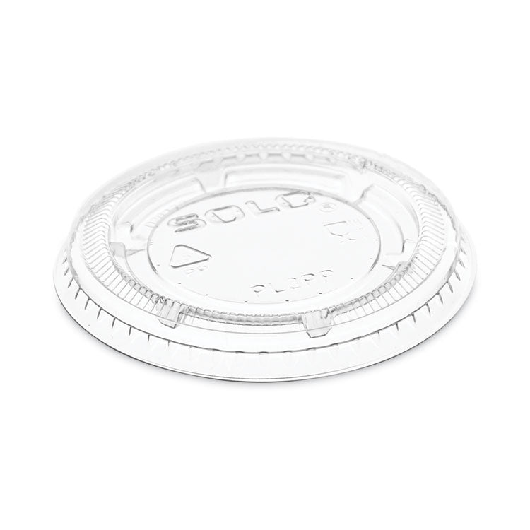 Portion/Souffle Cup Lids, Fits 1.5 oz to 2.5 oz Portion Containers, Plastic, Clear, 125/Sleeve, 20 Sleeves/Carton