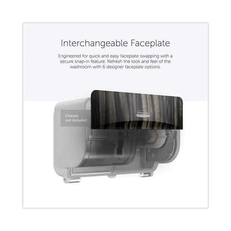 ICON Faceplate for Coreless Standard Roll Toilet Paper Dispenser, 3.56 x 12 x 1.5, Ebony Woodgrain