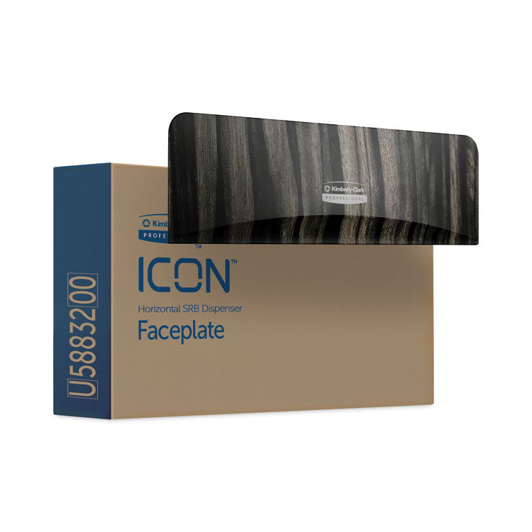 ICON Faceplate for Coreless Standard Roll Toilet Paper Dispenser, 3.56 x 12 x 1.5, Ebony Woodgrain