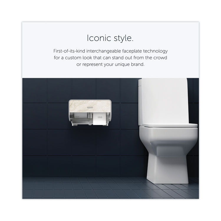 ICON Coreless Standard Roll Toilet Paper Dispenser, 8.43 x 13 x 7.25. Warm Marble