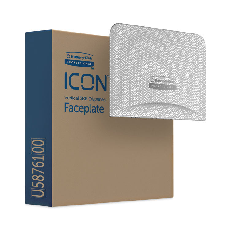 ICON Faceplate for Coreless Standard Roll Toilet Paper Dispenser, 4.25 x 6 x 1.5, Silver Mosaic
