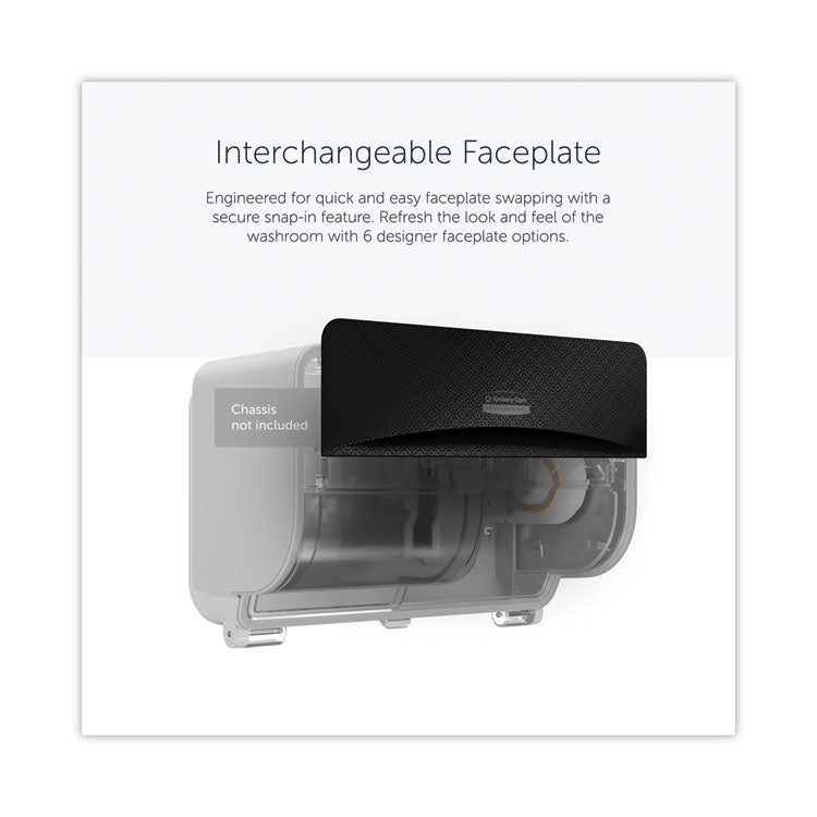 ICON Faceplate for Coreless Standard Roll Toilet Paper Dispenser, 3.56 x 12 x 1.5, Black Mosaic