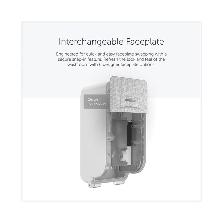 ICON Faceplate for Coreless Standard Roll Toilet Paper Dispenser, 4.25 x 6 x 1.5, Silver Mosaic