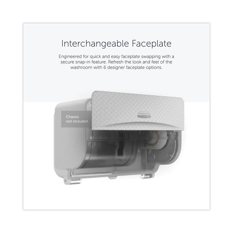 ICON Faceplate for Coreless Standard Roll Toilet Paper Dispenser, 3.56 x 12 x 1.5, Silver Mosaic