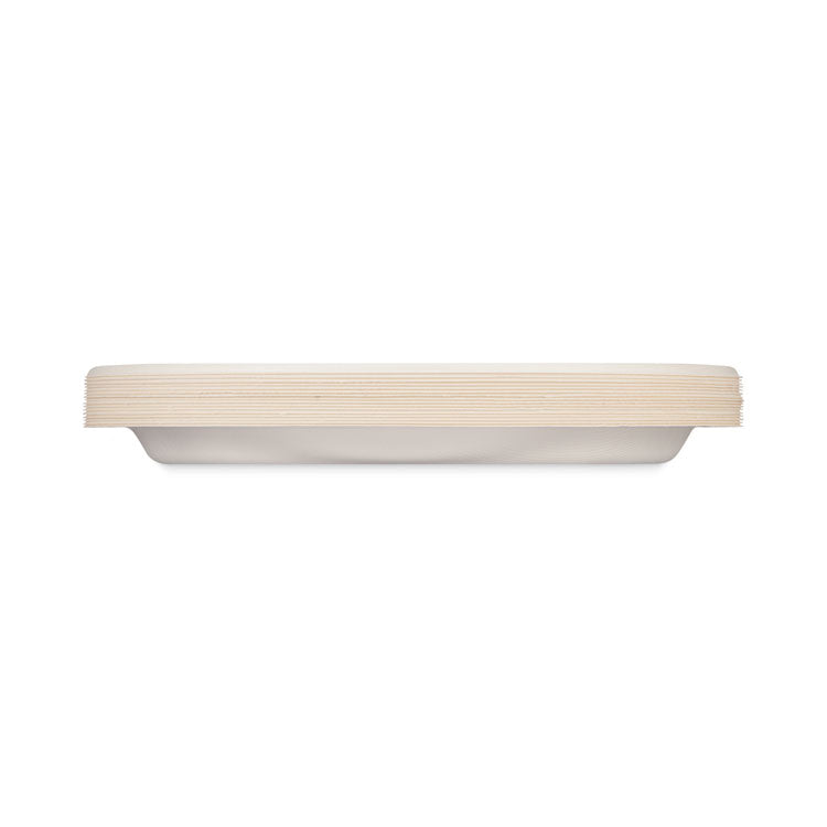 ECOSAVE Tableware, Plate, Sugarcane, 10.13" dia, White, 16/Pack, 12 Packs/Carton
