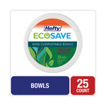 ECOSAVE Tableware, Bowl, Sugarcane, 16 oz, White, 25/Pack