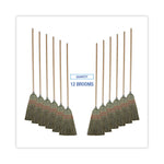 Mixed Fiber Maid Broom, Mixed Fiber Bristles, 55" Overall Length, Natural, 12/carton
