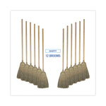 Warehouse Broom, Corn Fiber Bristles, 56" Overall Length, Natural, 12/carton