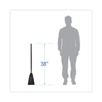 Flag Tipped Poly Lobby Brooms, Flag Tipped Poly Bristles, 38" Overall Length, Natural/black, 12/carton