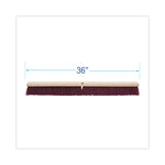 Floor Brush Head, 3.25" Maroon Stiff Polypropylene Bristles, 36" Brush