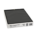Stitched Shop Ticket Holders, Super Heavy-Duty, 11 x 14 Insert, Clear Front, Black Pressboard Back, Black Border, 25/Box