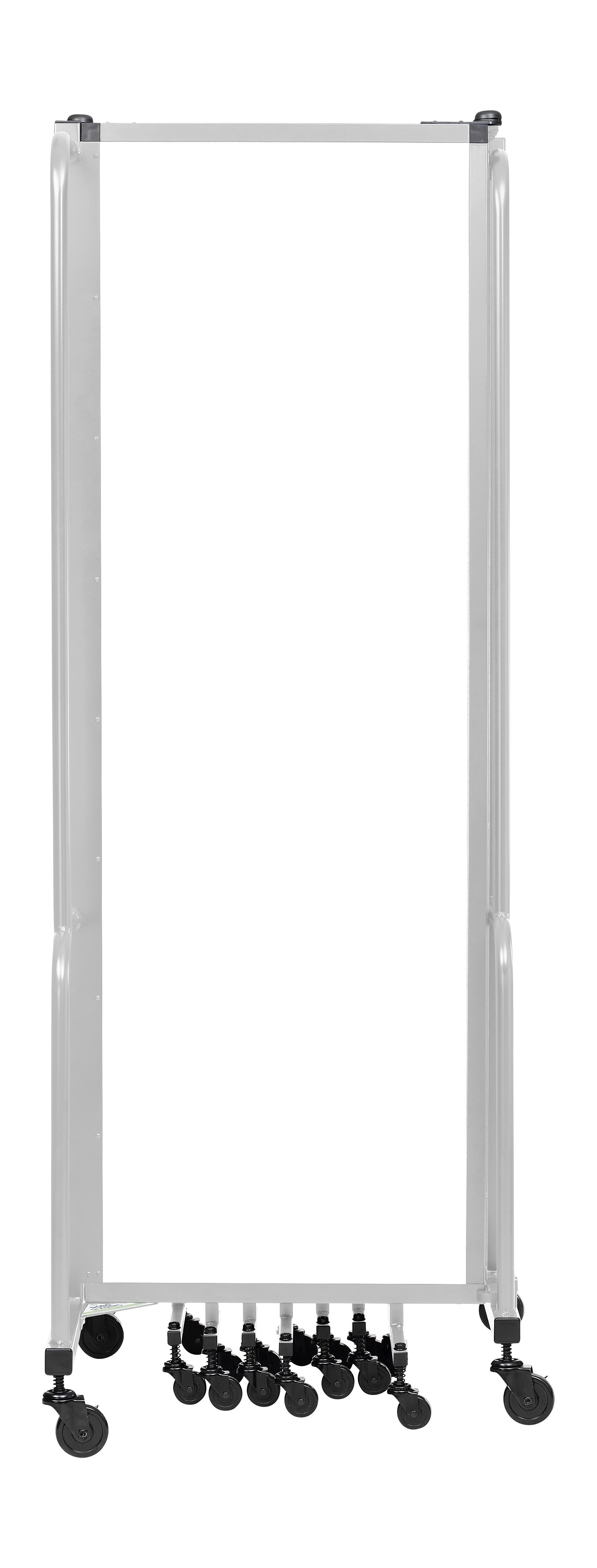 National Public Seating Robo Series 9-Panel Folding Mobile Room Divider, 72"H x 210"W, Clear Acrylic (RDG6-9CA)