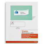 Staples Laser/Inkjet Address Labels, 1 1/3" x 4", White, 14 Labels/Sheet, 250 Sheets/Box, 3500 Labels/Box (ST18065-CC)