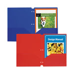 Two-Pocket Heavyweight Poly Portfolio Folder, 3-Hole Punch, 11 X 8.5, Red, 25/box