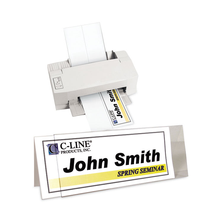 Tent Card Holders, 4.25 x 11.7, Rigid Heavyweight Clear Plastic, 25/Box