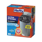 Ultra Strong BlackOut Tall-Kitchen Drawstring Bags, 13 gal, Citrus Twist Scent, 23.75" x 24.88", Black, 80/Box