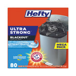 Ultra Strong BlackOut Tall-Kitchen Drawstring Bags, 13 gal, 23.75" x 24.88", Black, 80 Bags/Box, 3 Boxes/Carton