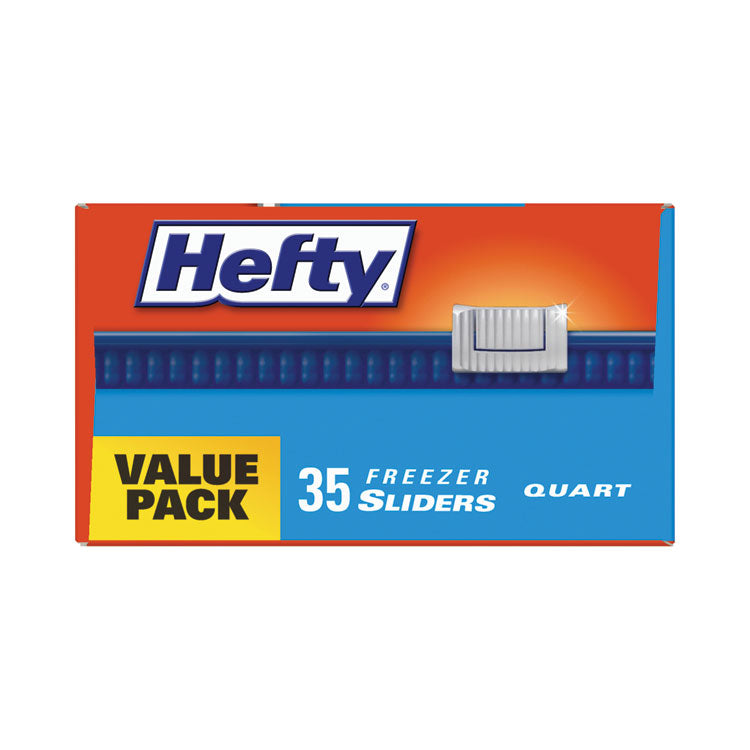 Slider Stand and Fill Freezer Storage Bags, 32 oz, 7" x 8", Clear, 35 Bags/Box, 9 Boxes/Carton