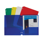 Two-Pocket Heavyweight Poly Portfolio Folder, 3-Hole Punch, 11 X 8.5, Assorted, 10/pack
