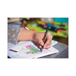 F-301 Ballpoint Pen, Retractable, Fine 0.7 mm, Black Ink, Stainless Steel/Black Barrel, Dozen