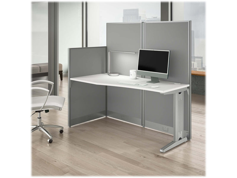 Bush Business Furniture Office in an Hour 63"H x 65"W Cubicle Panel Workstation, Pure White (WC36192-03K)