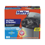 Ultra Strong BlackOut Tall-Kitchen Drawstring Bags, 13 gal, 23.75" x 24.88", Black, 80 Bags/Box, 3 Boxes/Carton