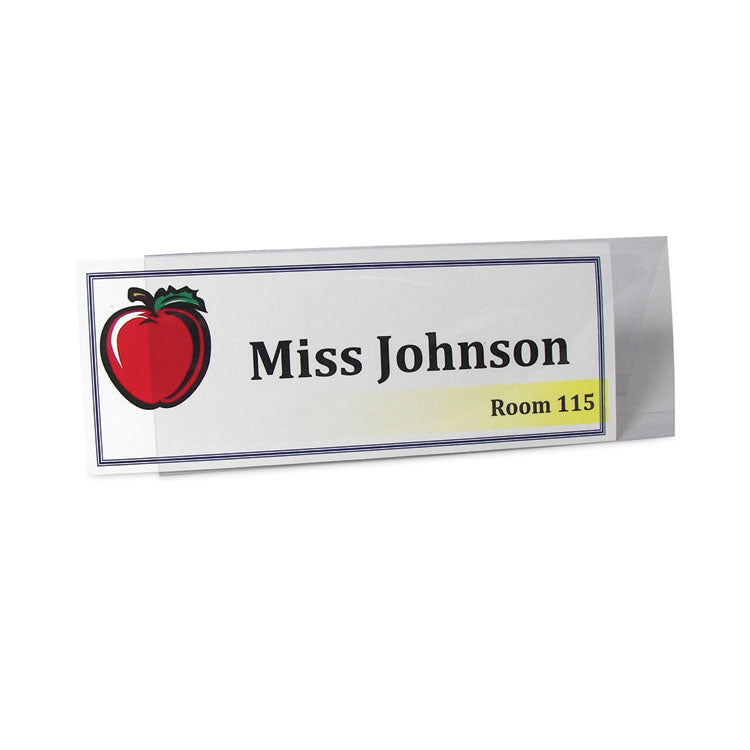 Tent Card Holders, 4.25 x 11.7, Rigid Heavyweight Clear Plastic, 25/Box