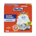 Ultra Strong Tall Kitchen Trash Bags, Drawstring, 13 gal, 23.75" x 24.88", White, 110 Bags/Box, 3 Boxes/Carton