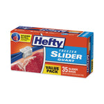 Slider Stand and Fill Freezer Storage Bags, 32 oz, 7" x 8", Clear, 35/Box