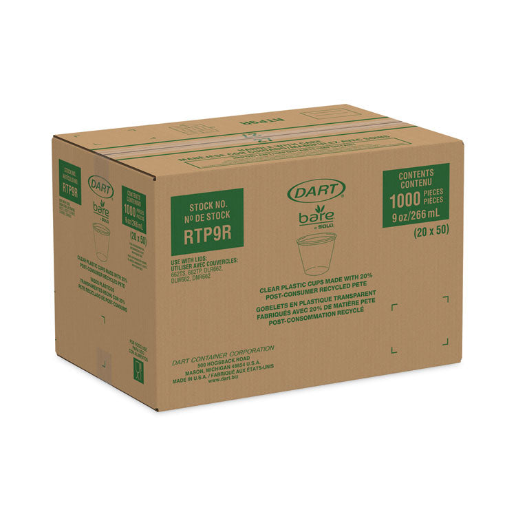 Bare Eco-Forward RPET Cold Cups, 9 oz, Plastic, Leaf Design, 1,000/Carton