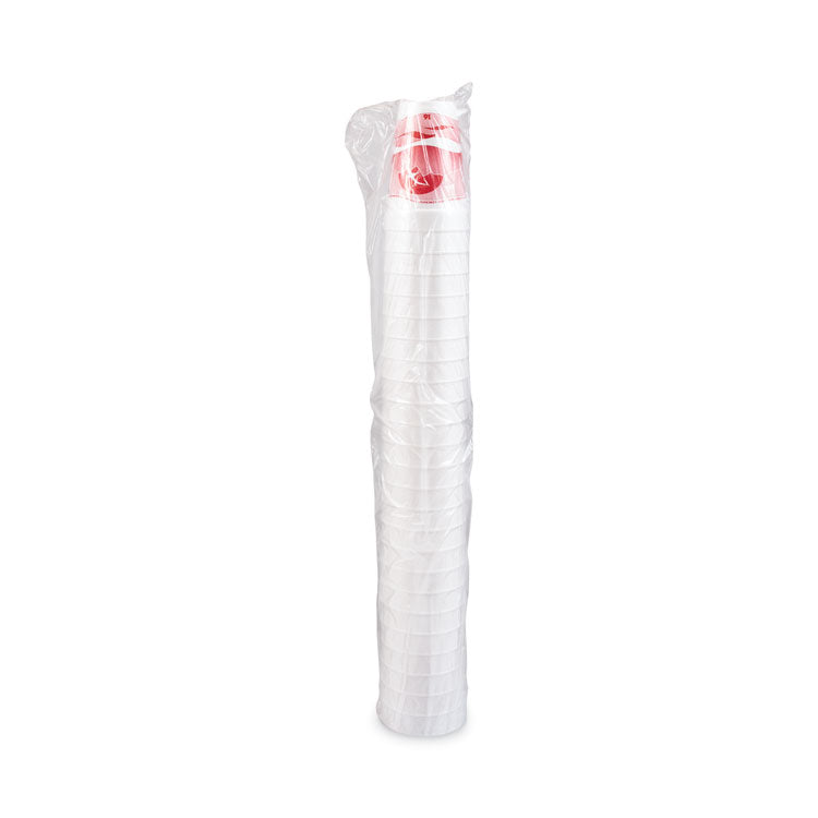 Horizon Hot/Cold Foam Drinking Cups, 16 oz, White/Cranberry, 25/Bag, 40 Bags/Carton